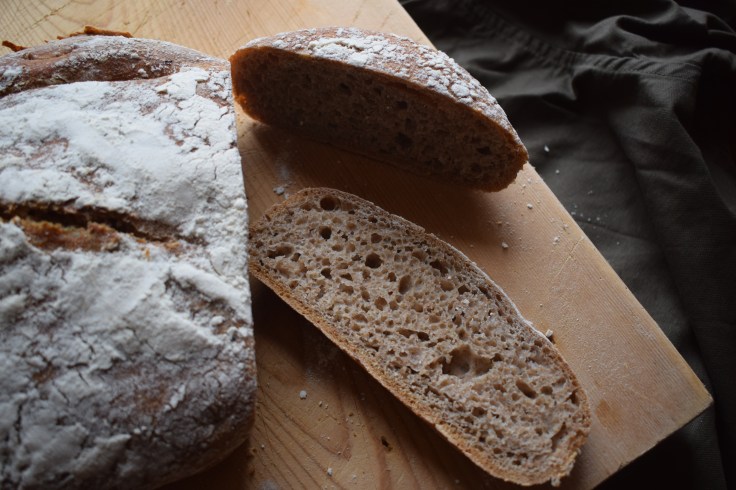 Fresh sourdough loaf - sourdough care techniques from Crumbs and Roses blog
